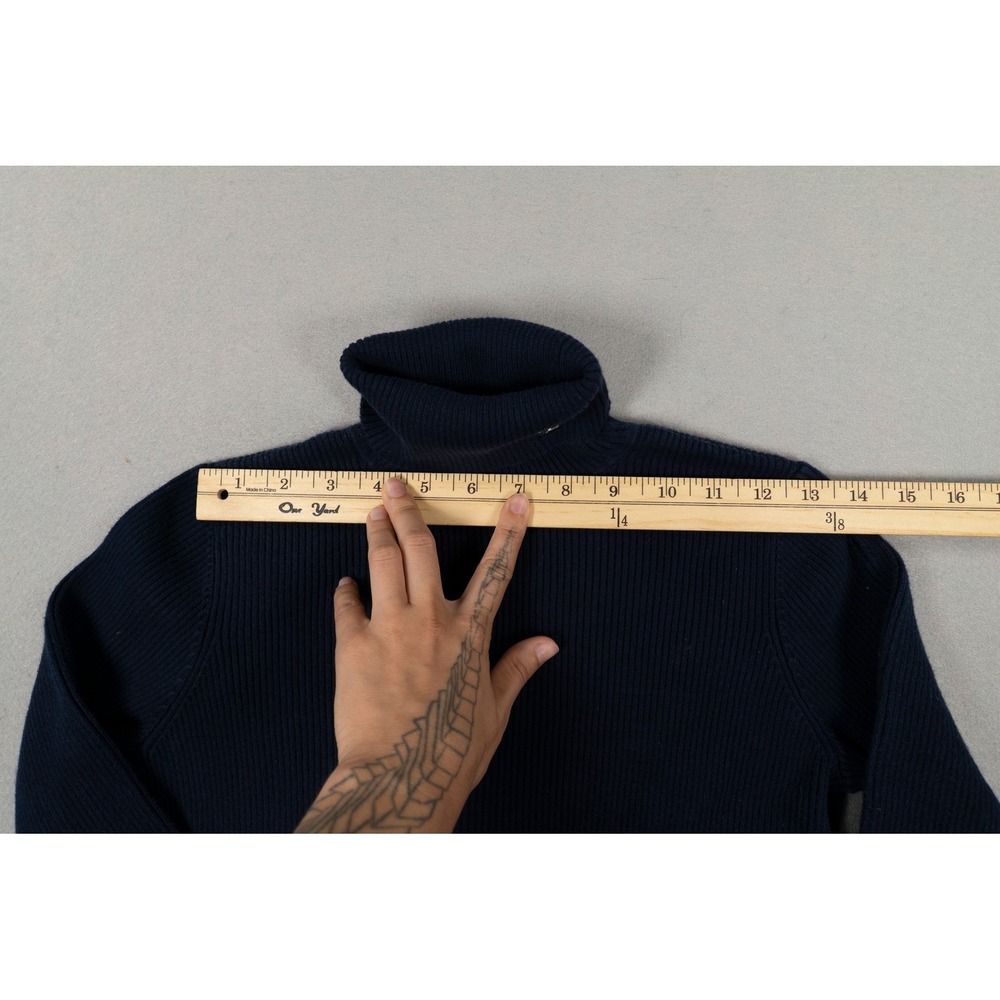 Vintage  Lauren Ralph Lauren Women's S Navy Turtleneck Knit Sweater - Picture 5 of 10